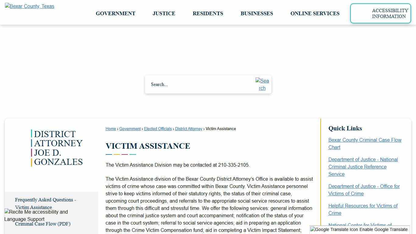 Victim Assistance Bexar County, TX - Official Website