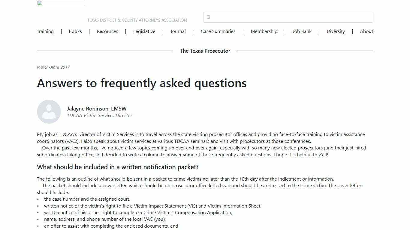 Answers to frequently asked questions Texas District & County Attorneys Association